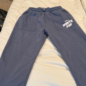 White Fox Blue Sweatpants